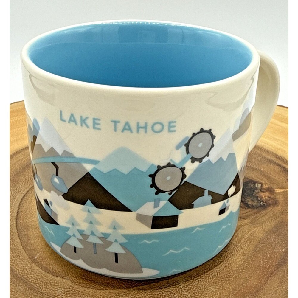 Starbucks  Lake Tahoe You Are Here Collection 14oz. Ceramic Coffee Tea Mug Blue